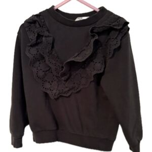 H&M Black Ruffled Kids Sweatshirt